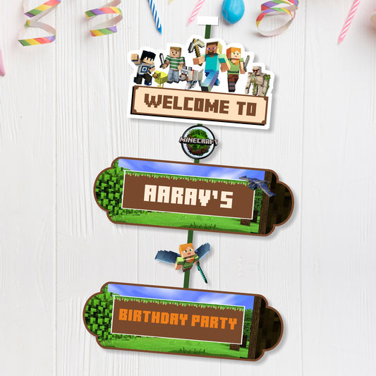 Minecraft Theme Door Poster