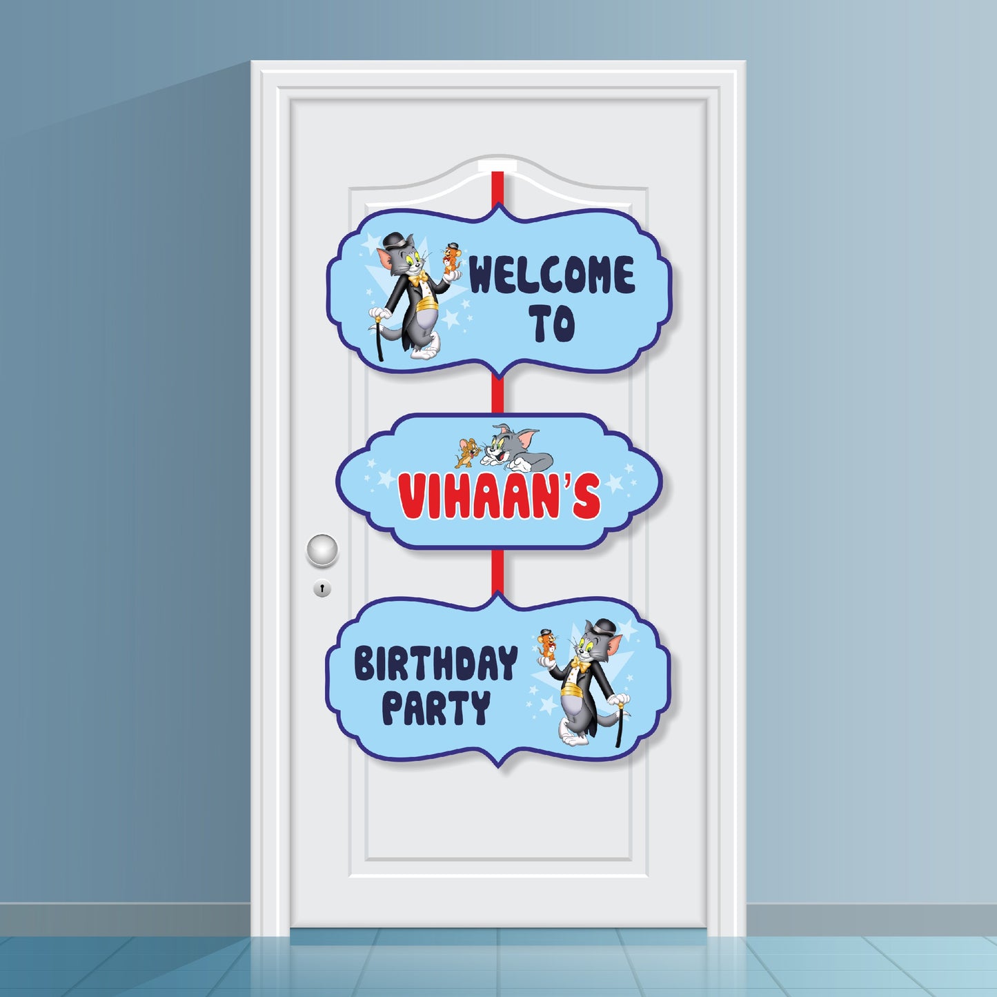 Tom & Jerry Theme Personalized Door Poster