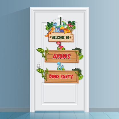 Dino Theme Personalized Door Poster
