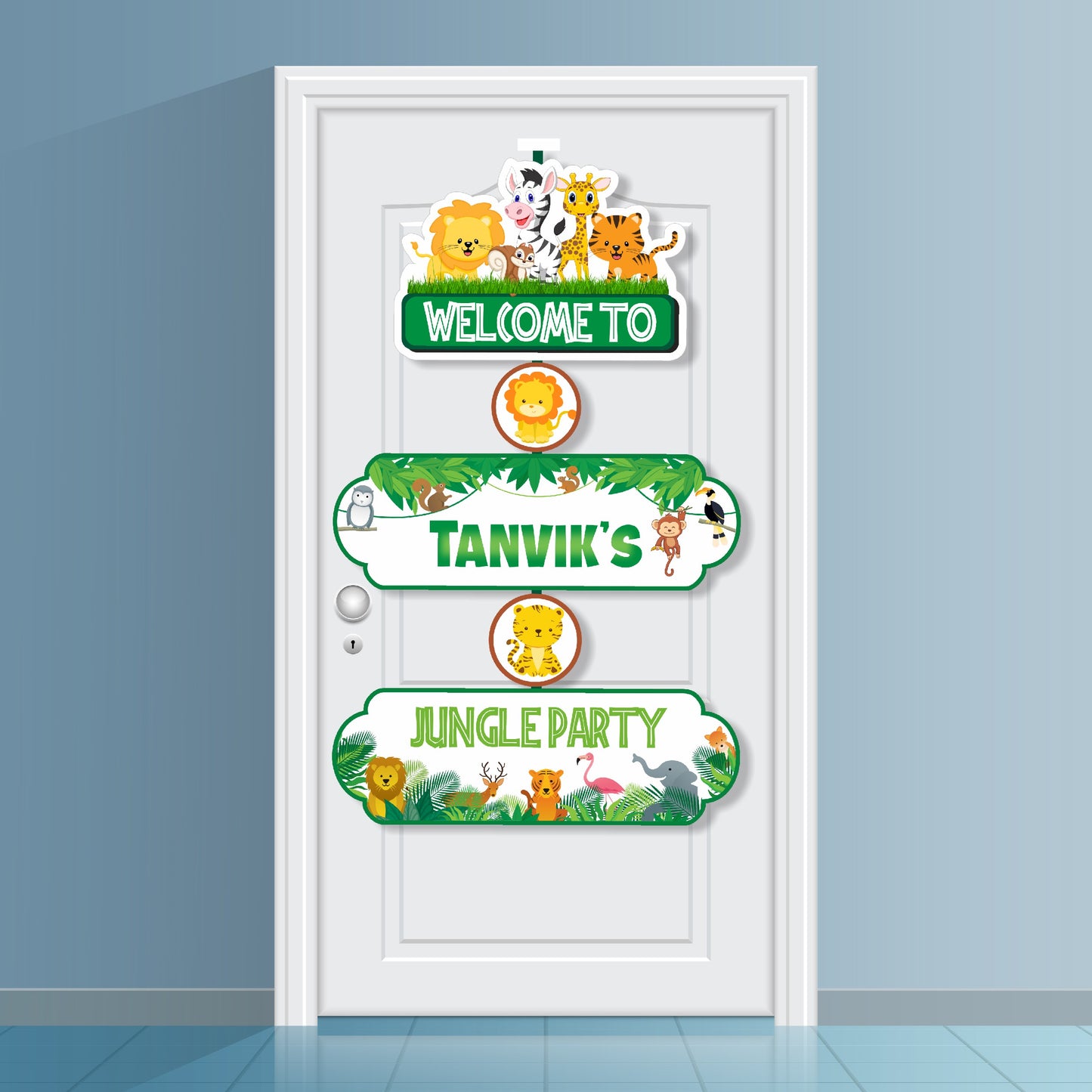 Jungle Theme Personalized Door Poster