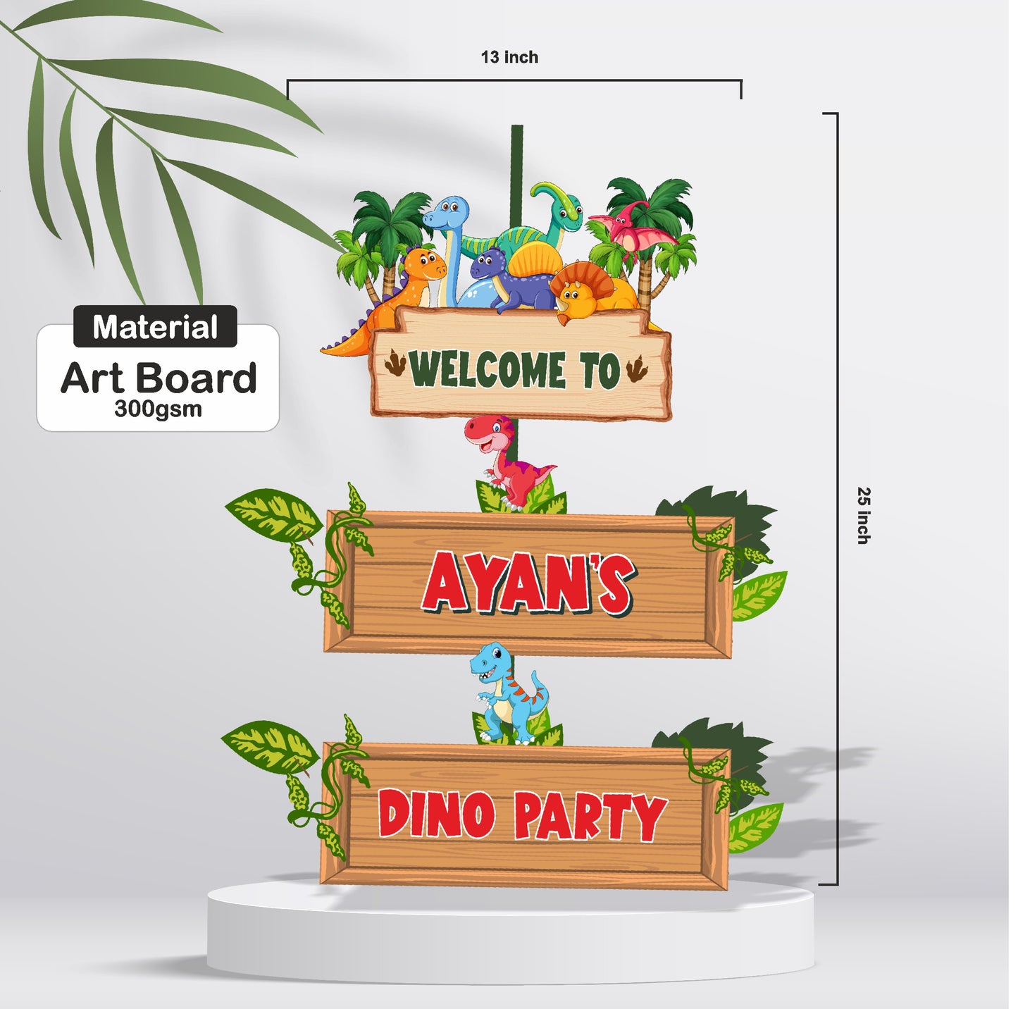 Dino Theme Personalized Door Poster