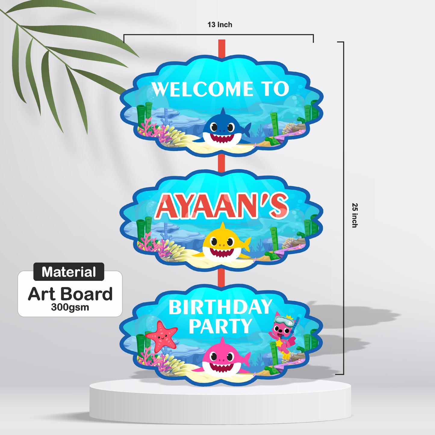 Baby Shark Theme Personalized Door Poster