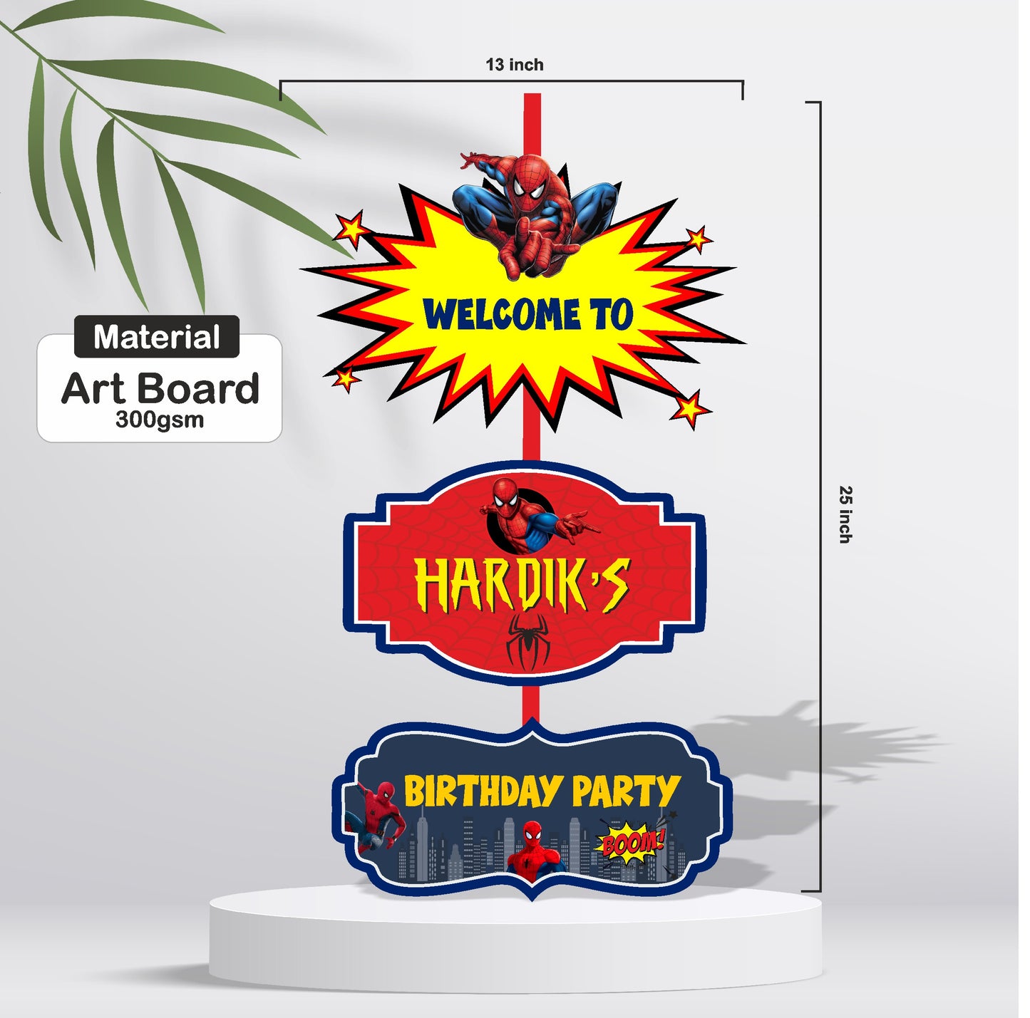 Spiderman Theme Personalized Door Poster