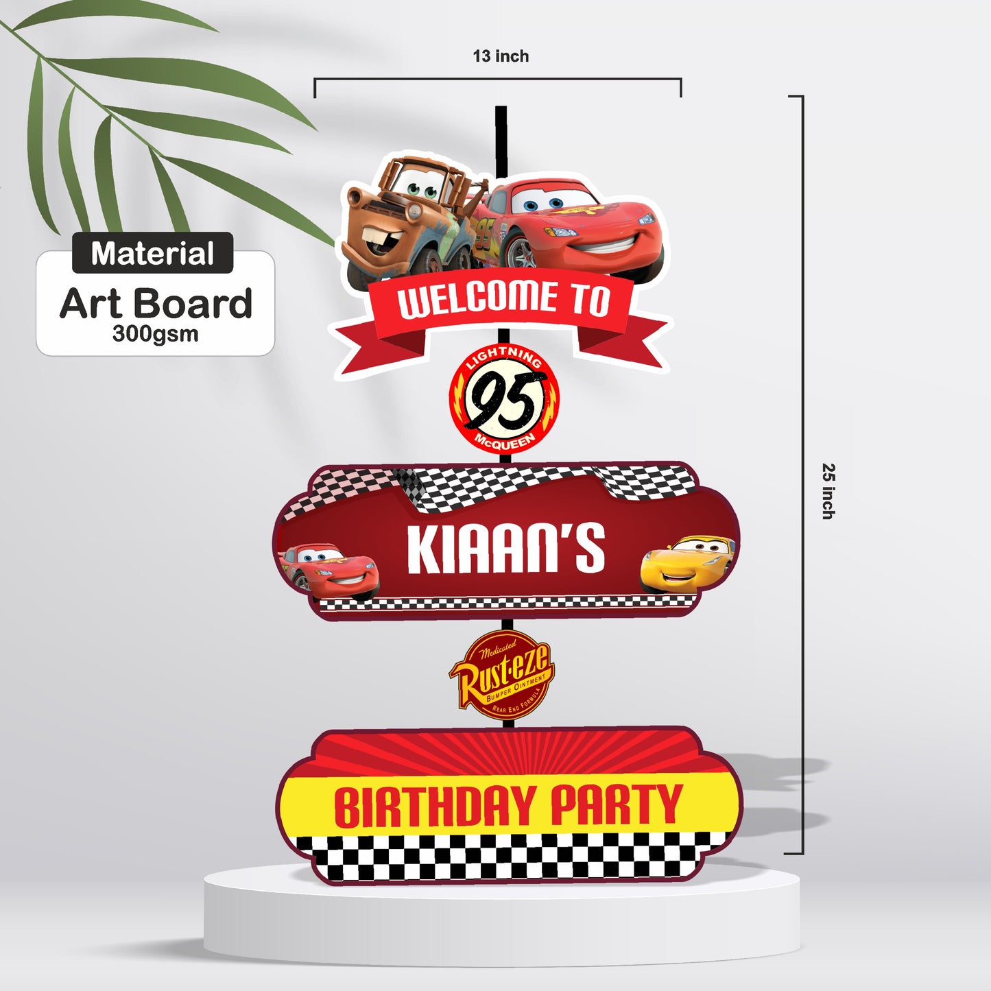 McQeen Car Theme Personalized Door Poster