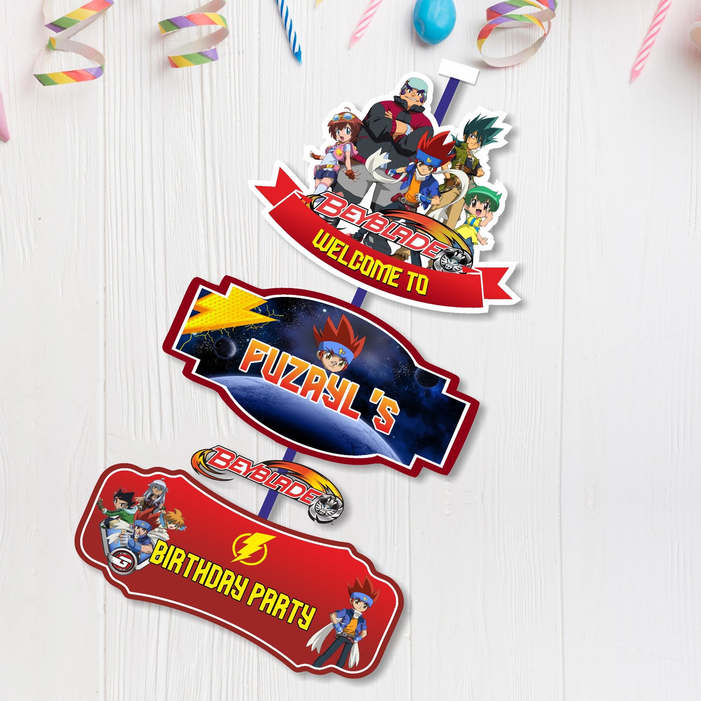 Beyblade Theme Personalized Door Poster