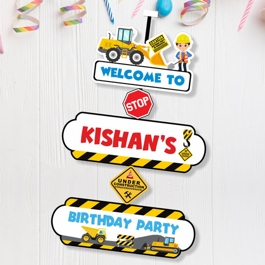 Construction Theme Door Poster