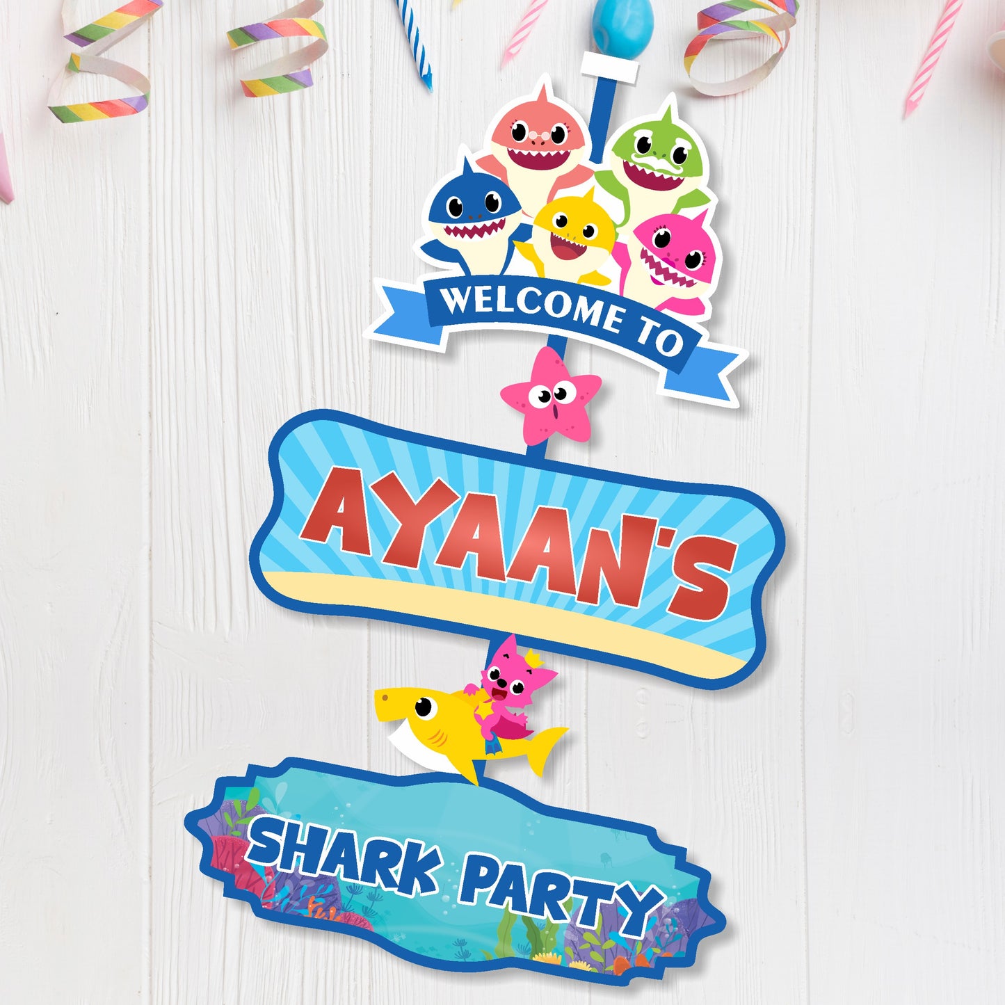 Baby Shark Theme Door Poster