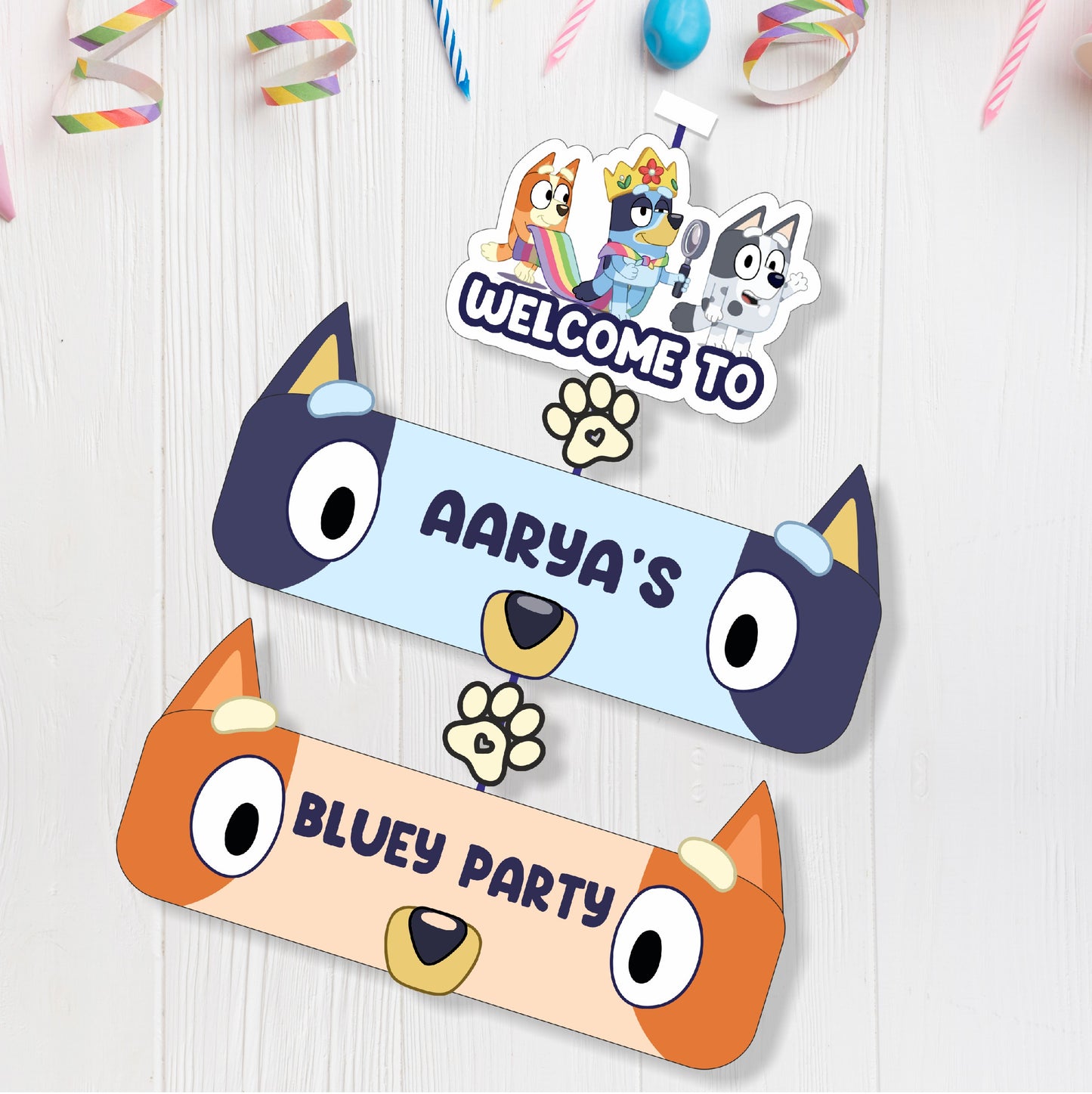 Bluey Theme Personalized  Door Poster