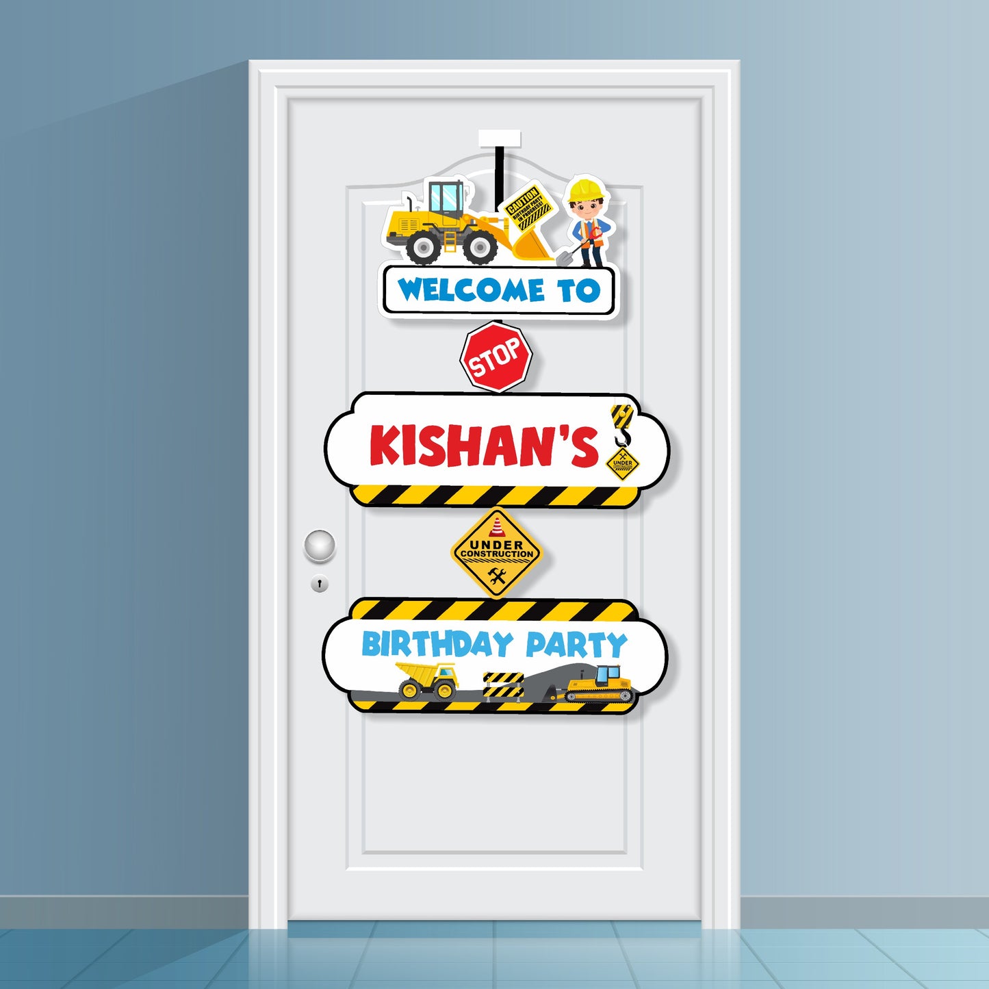 Construction Theme Door Poster