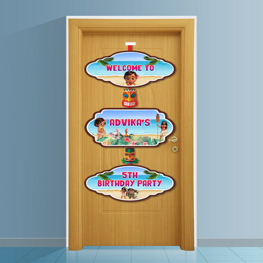 Moana Theme Personalized Door Poster