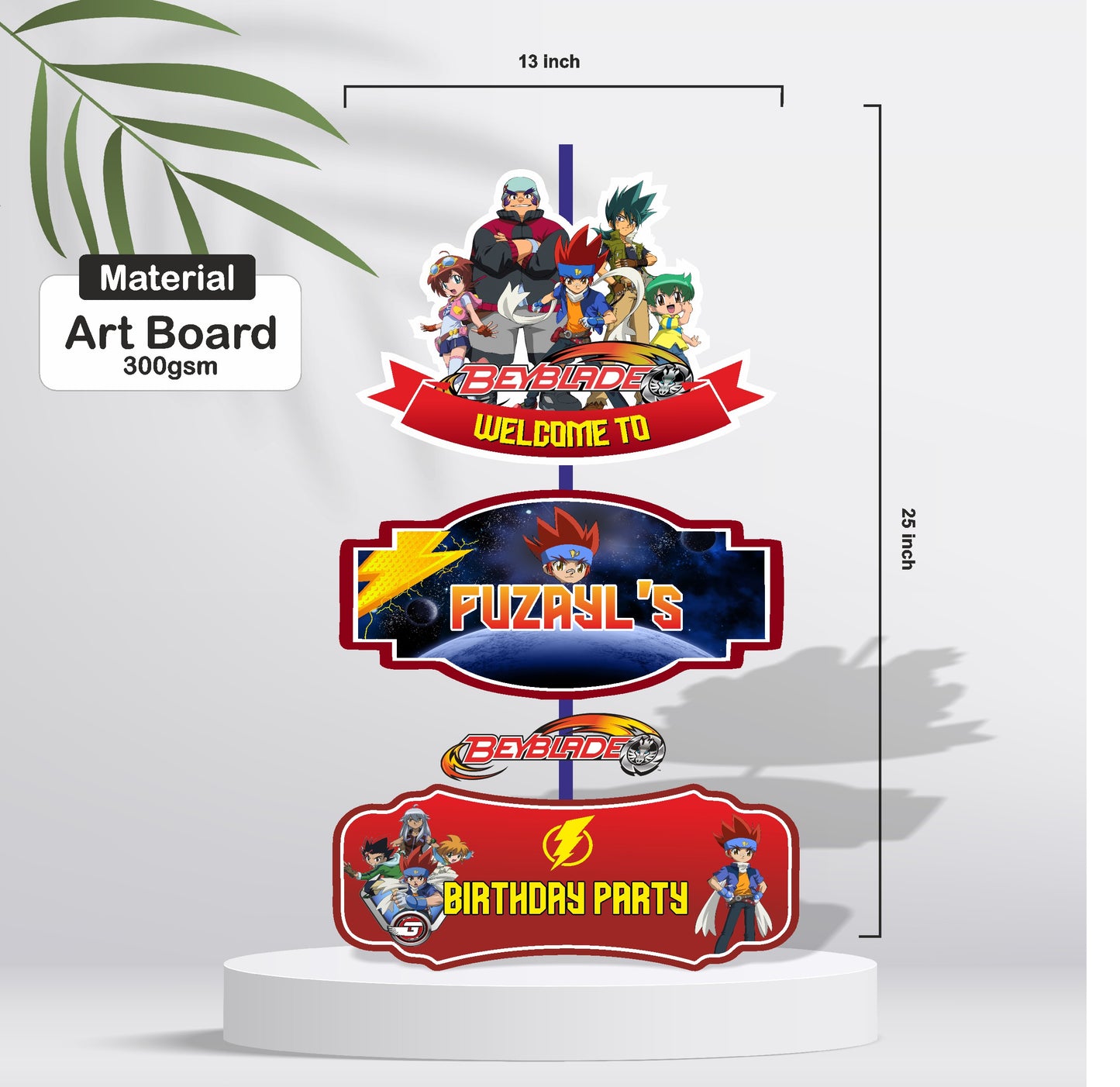 Beyblade Theme Personalized Door Poster