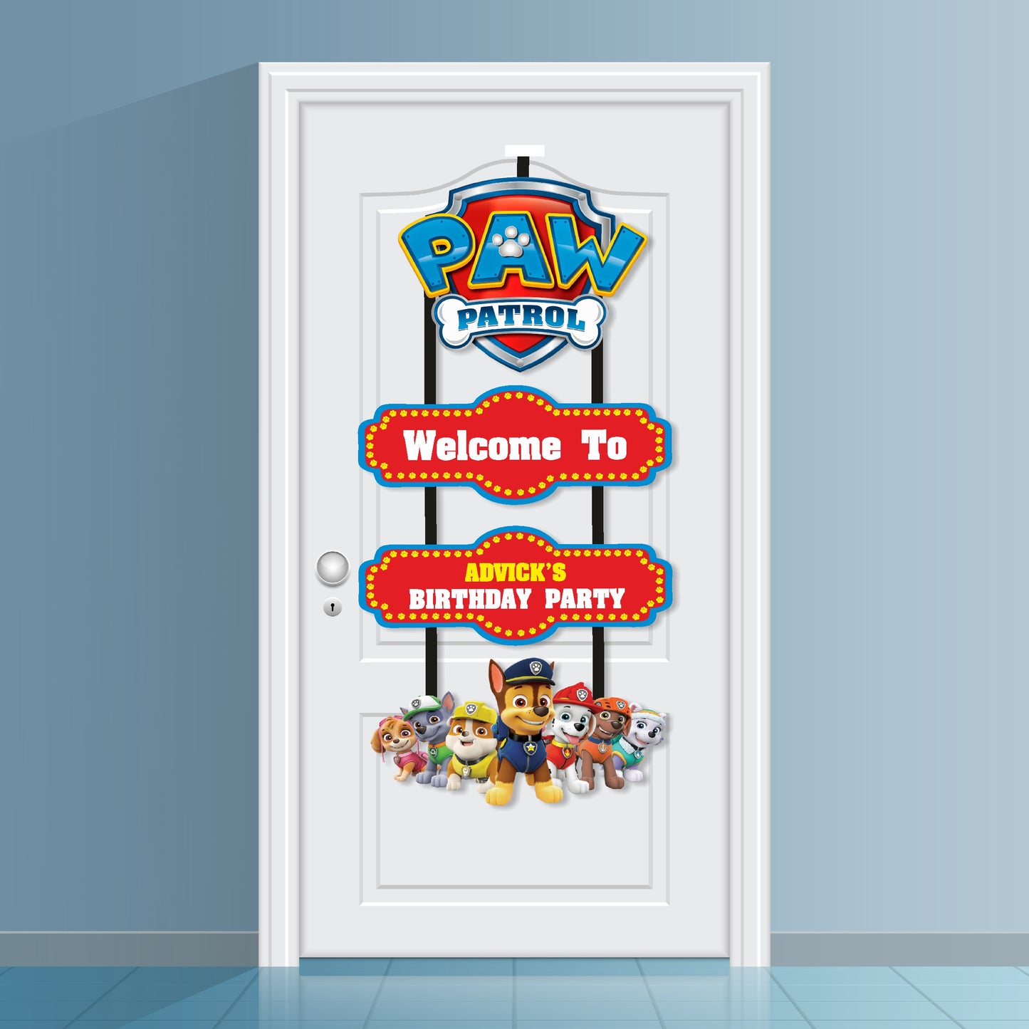 Paw Patrol Theme Door Poster