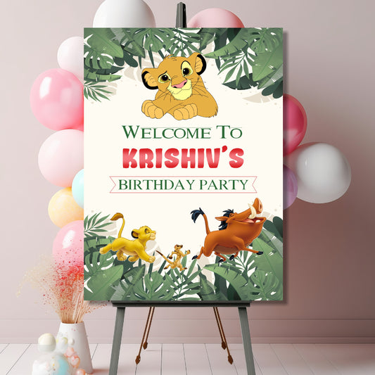 Lion King Theme Personalized Welcome Board