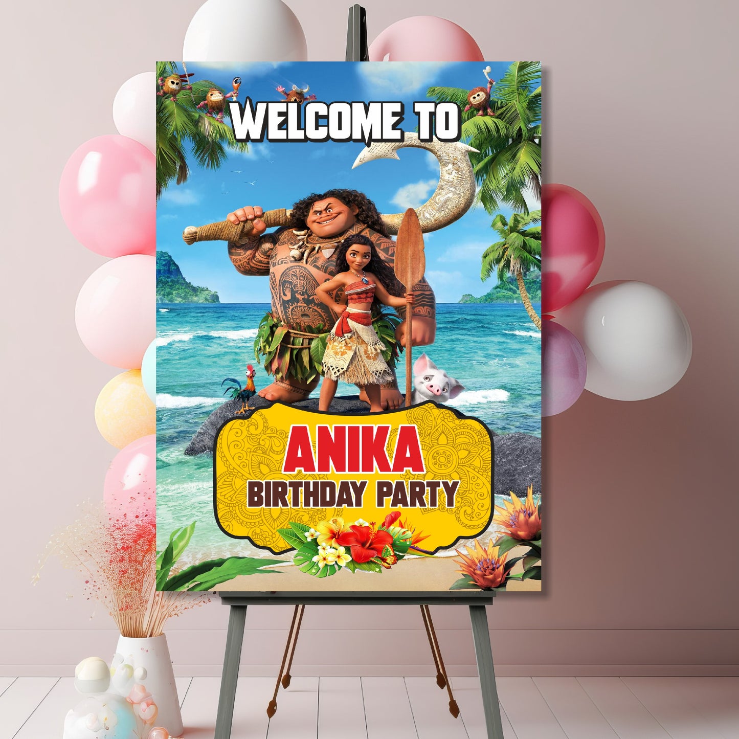 Moana Theme Welcome Board