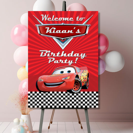 McQeen Car Theme Welcome Board