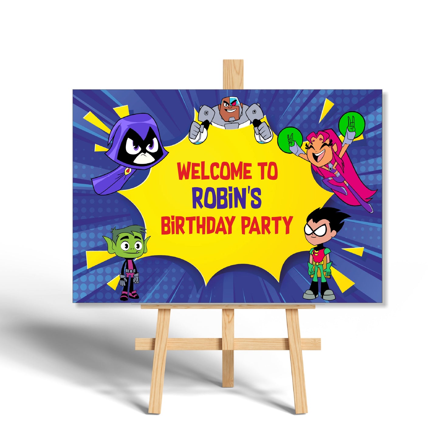 Teen Titans Theme Parsonalized Welcome Board