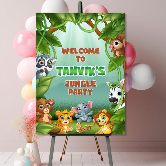 Jungle Theme Personalized Welcome Board