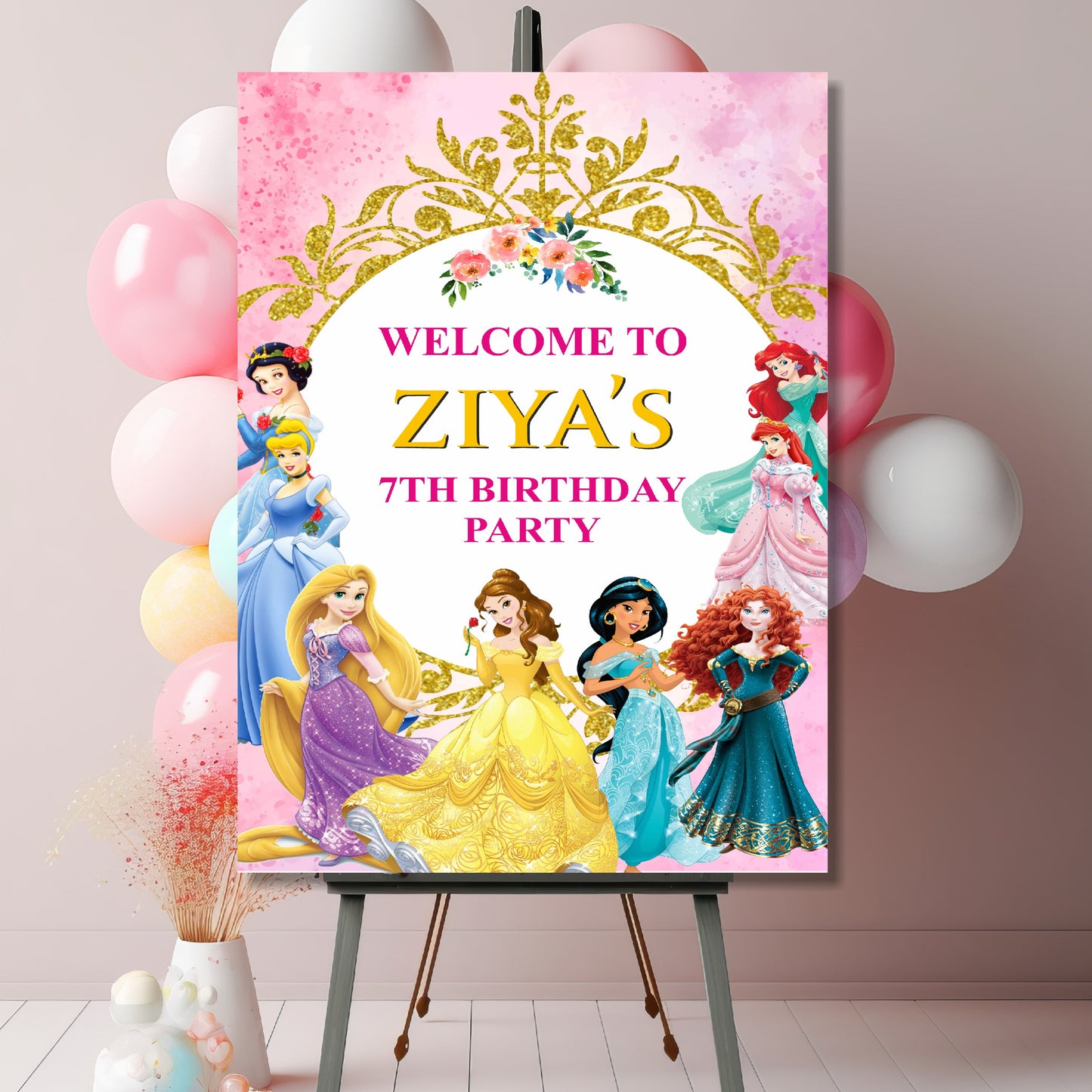Princess Theme Welcome Board