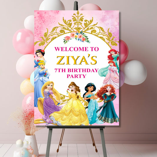 Princess Theme Welcome Board