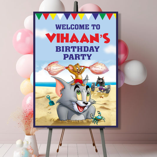 Tom & Jerry Theme Welcome Board