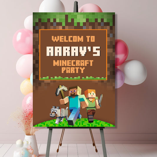 Minecraft Theme Welcome Board