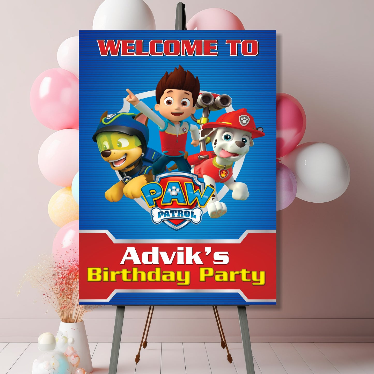 Paw Patrol Theme Welcome Board