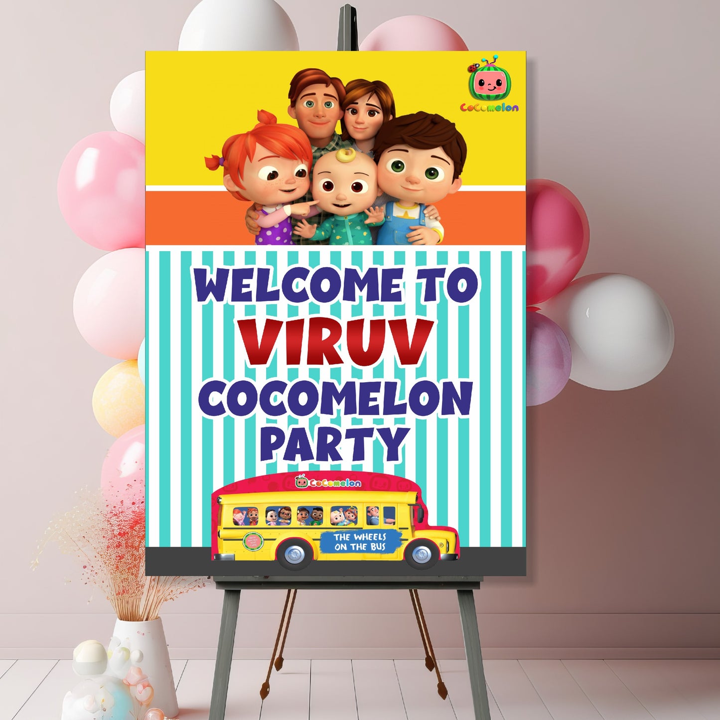 Cocomelon Theme Welcome Board