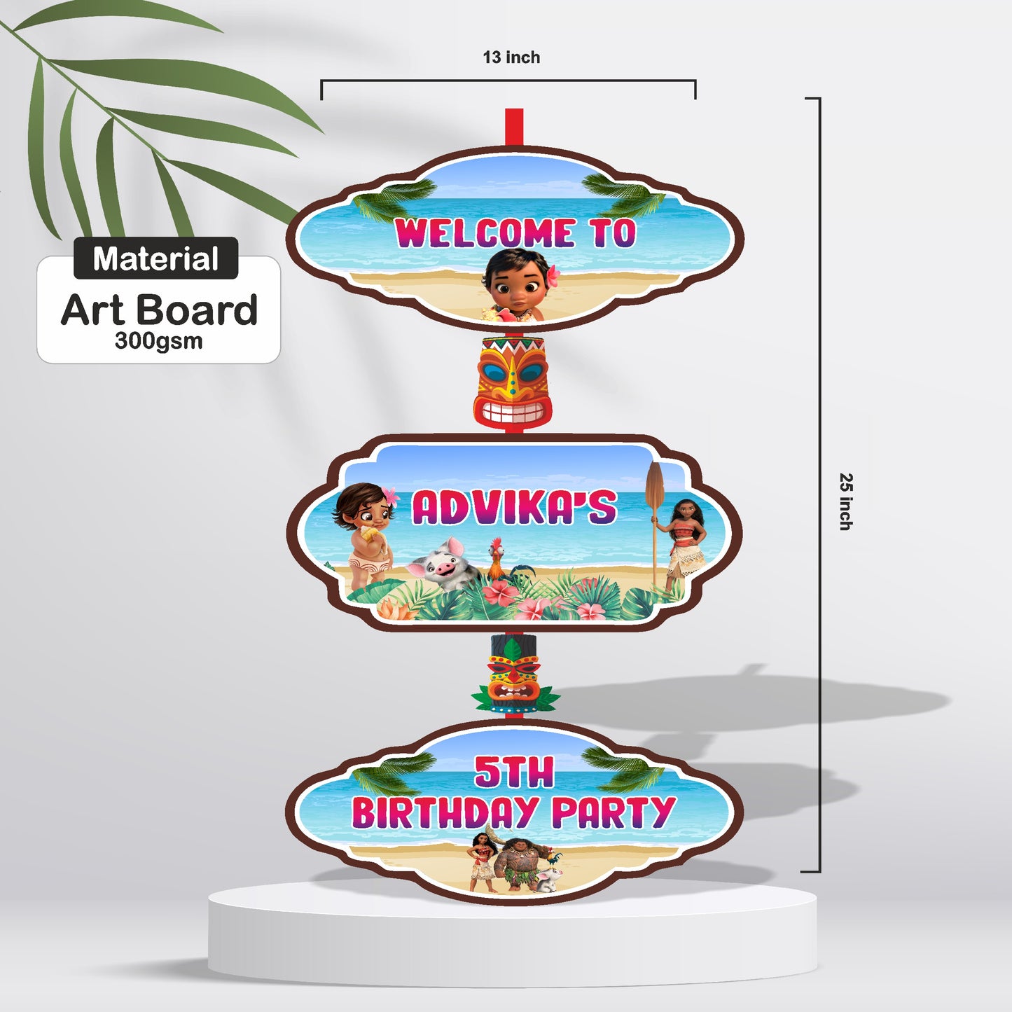 Moana Theme Personalized Door Poster