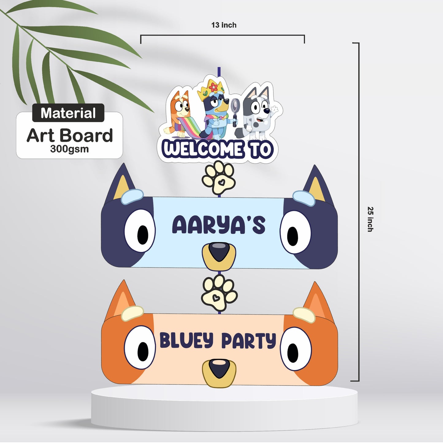 Bluey Theme Personalized  Door Poster
