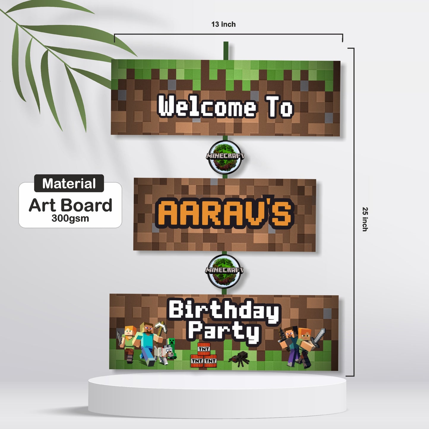 Minecraft Theme Personalized Door Poster