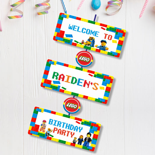 Lego Theme Personalized  Door Poster