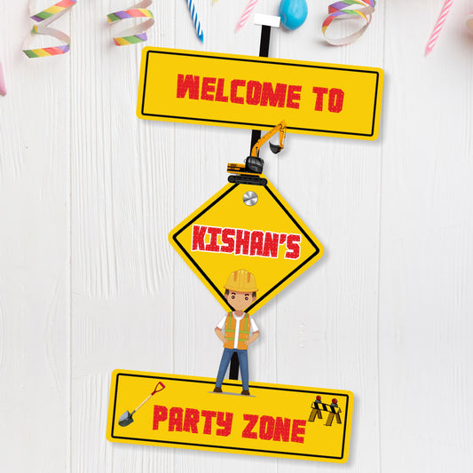 Construction Theme Personalized Door Poster