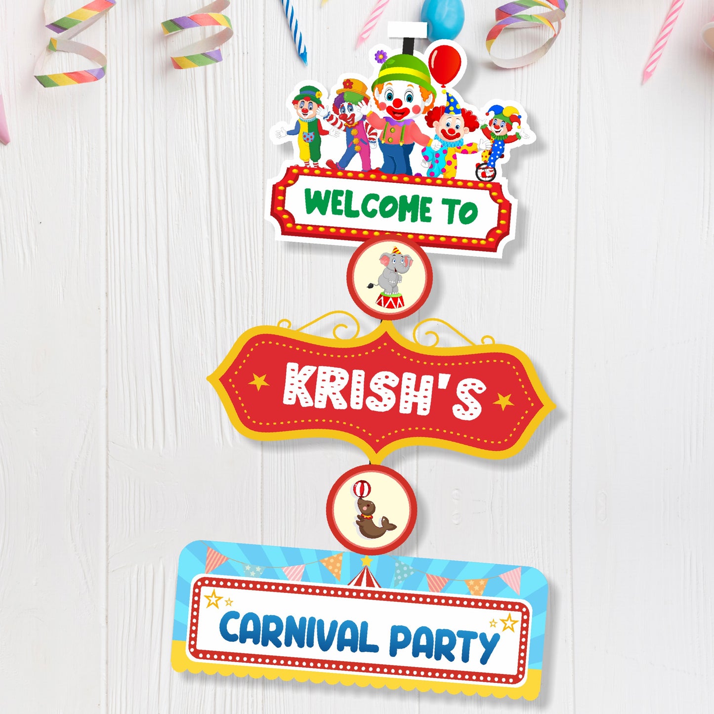 Carnival Theme Personalized Door Poster