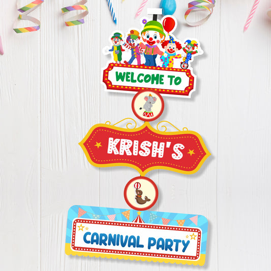 Carnival Theme Personalized Door Poster