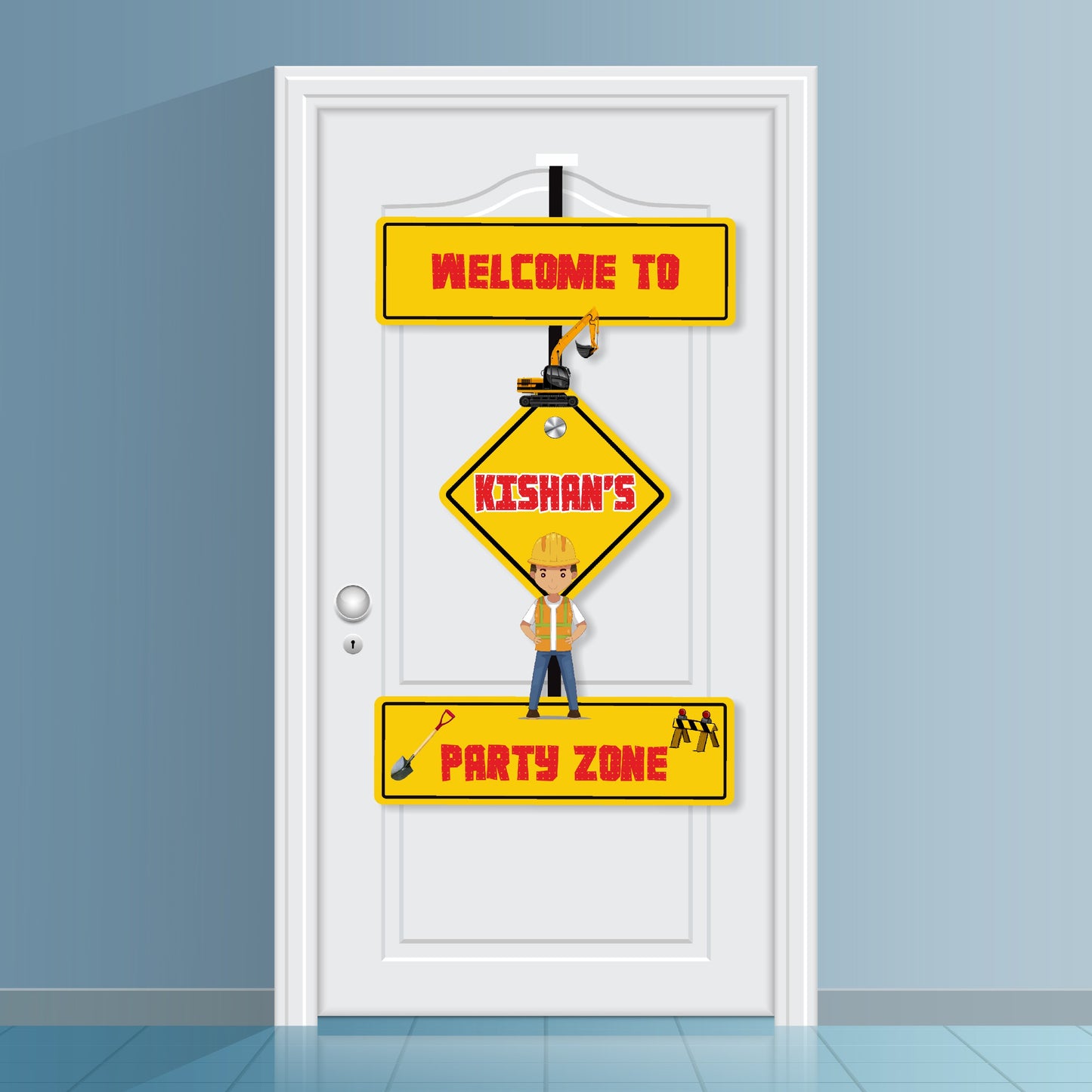 Construction Theme Personalized Door Poster