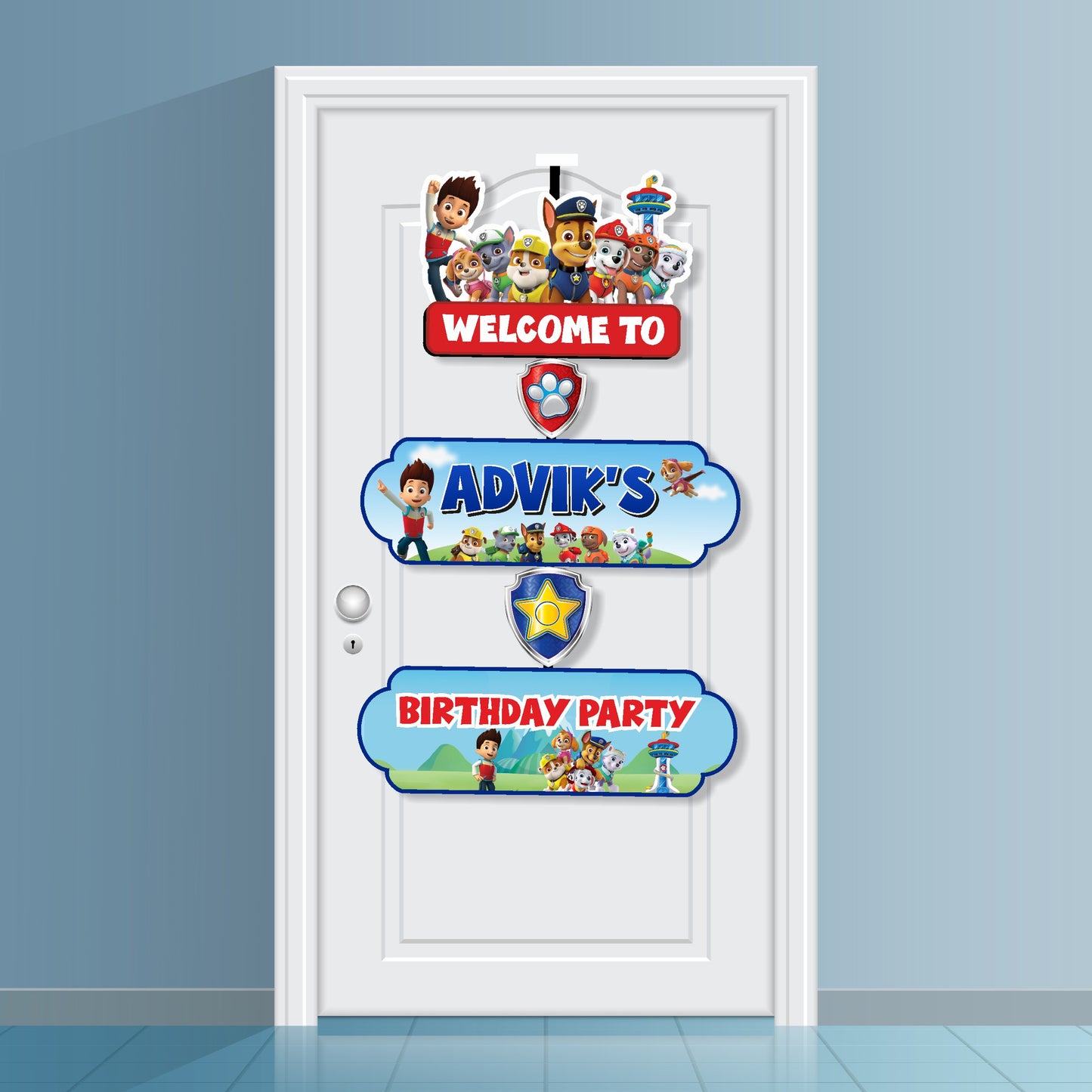 Paw Patrol Theme Personalized Door Poster