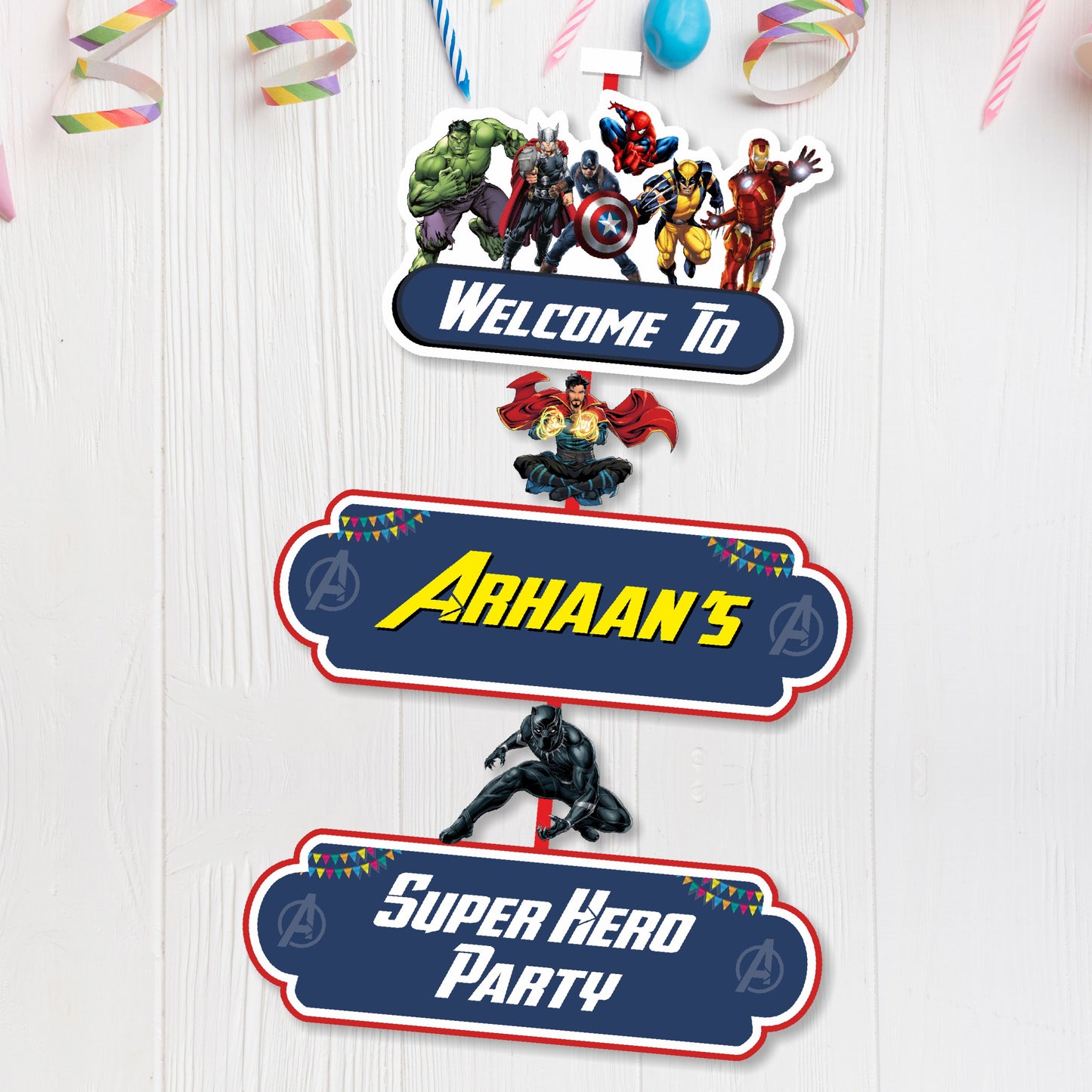 Avengers Theme Personalized Door Poster