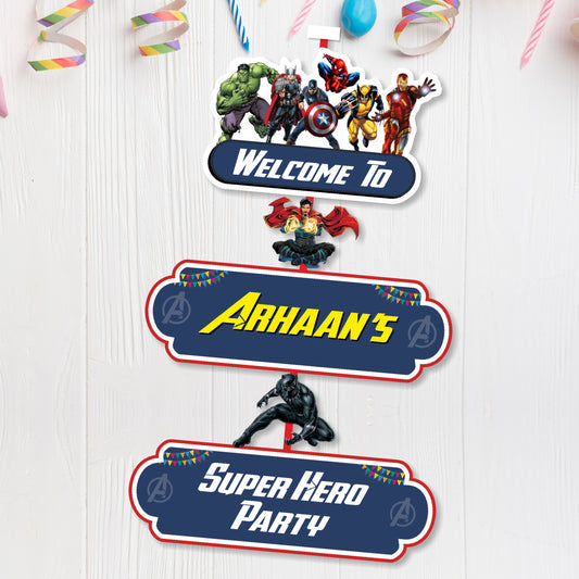 Avengers Theme Personalized Door Poster