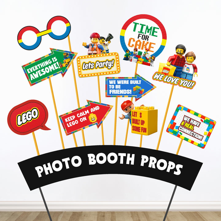 LEGO Birthday Photo Booth Props My Store