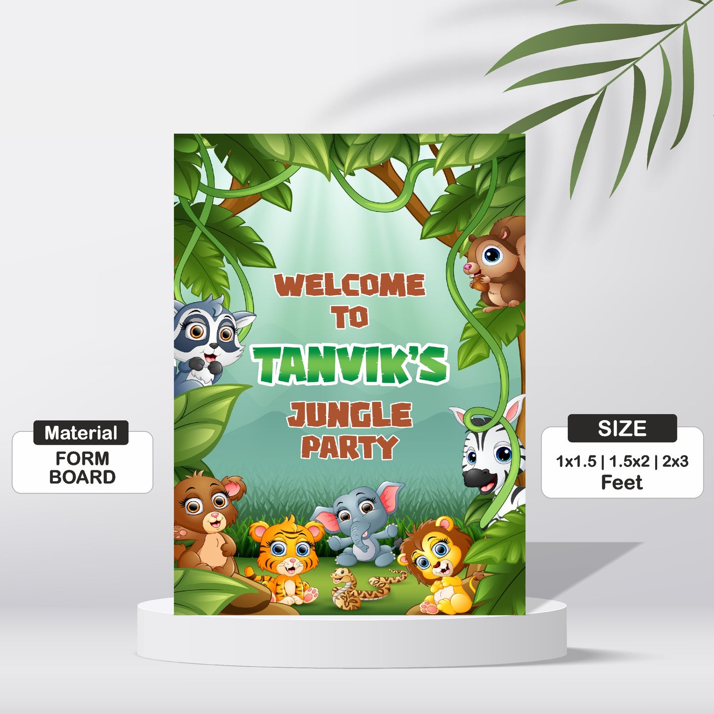 Jungle Theme Personalized Welcome Board