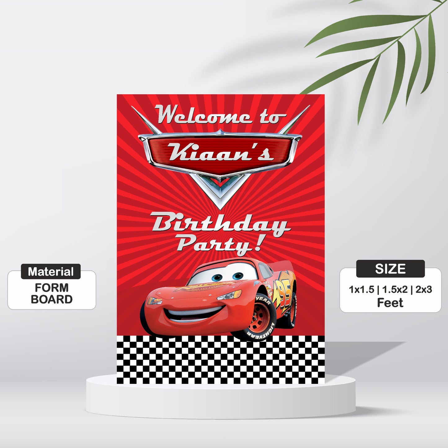 McQeen Car Theme Welcome Board
