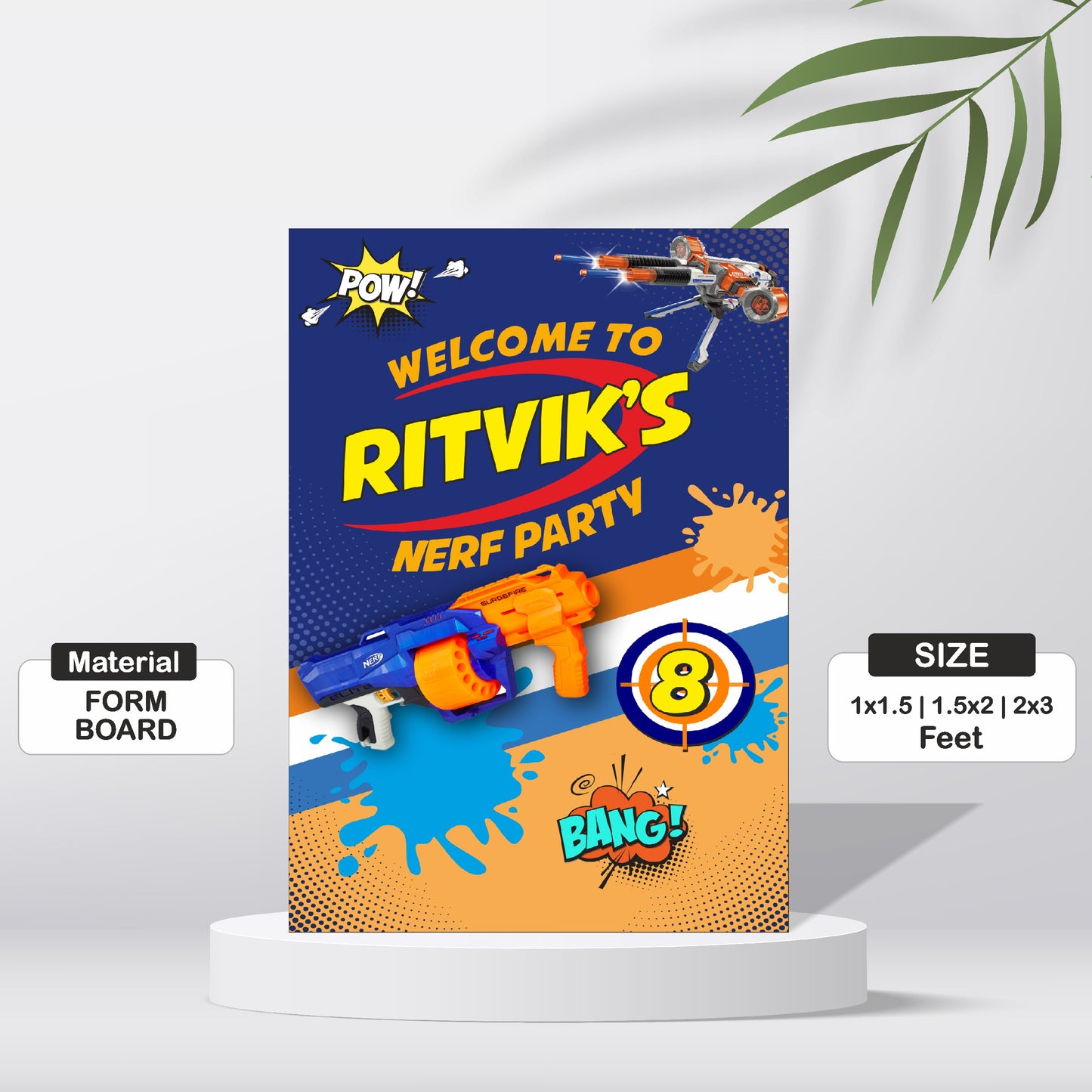 Nerf Gun Theme Welcome Board