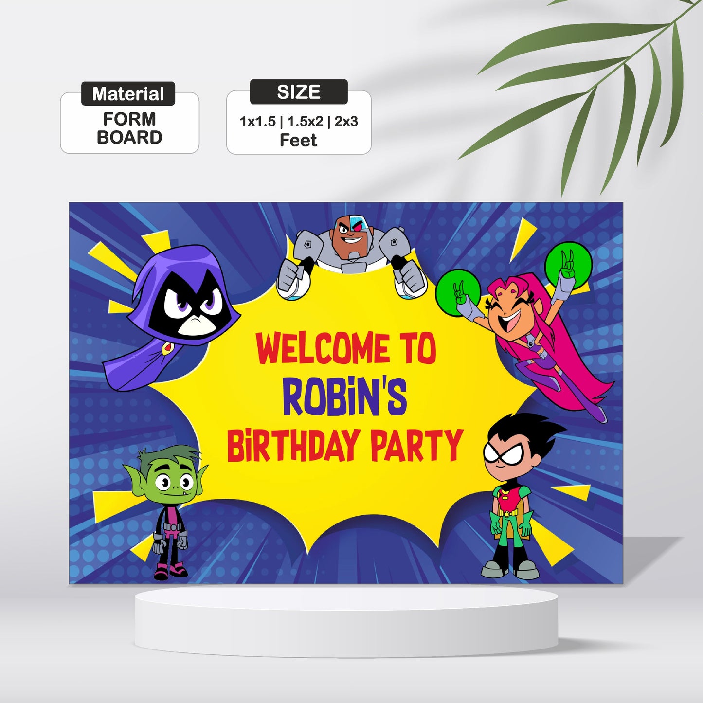 Teen Titans Theme Parsonalized Welcome Board
