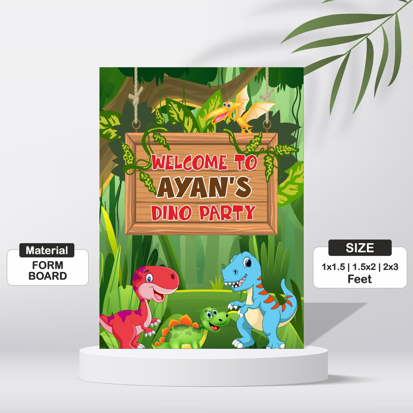 Dino Theme Personalized Welcome Board