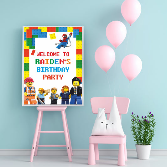 Lego Theme Personalized  Welcome Board