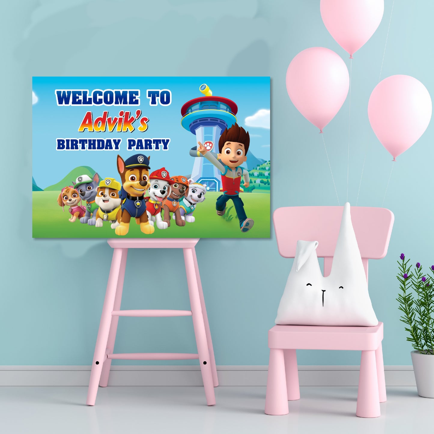 Paw Patrol Theme Personalized Welcome Board