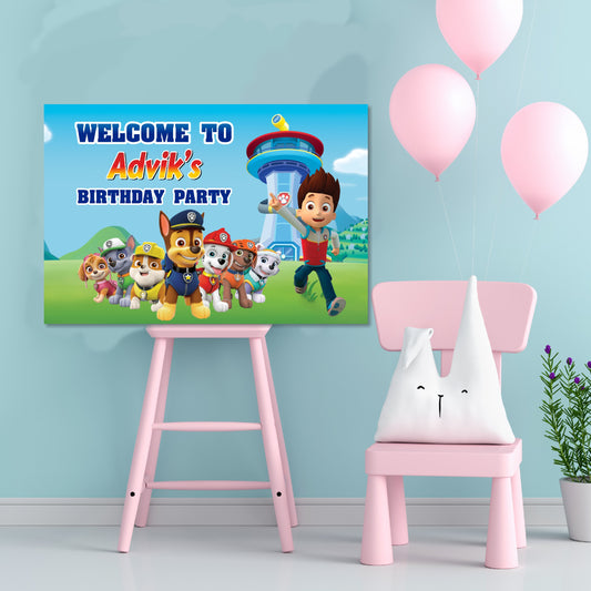 Paw Patrol Theme Personalized Welcome Board