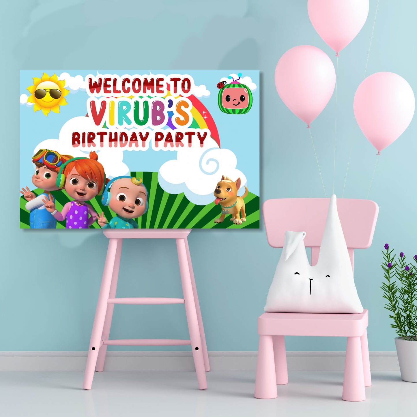 Cocomelon Theme Personalized Welcome Board