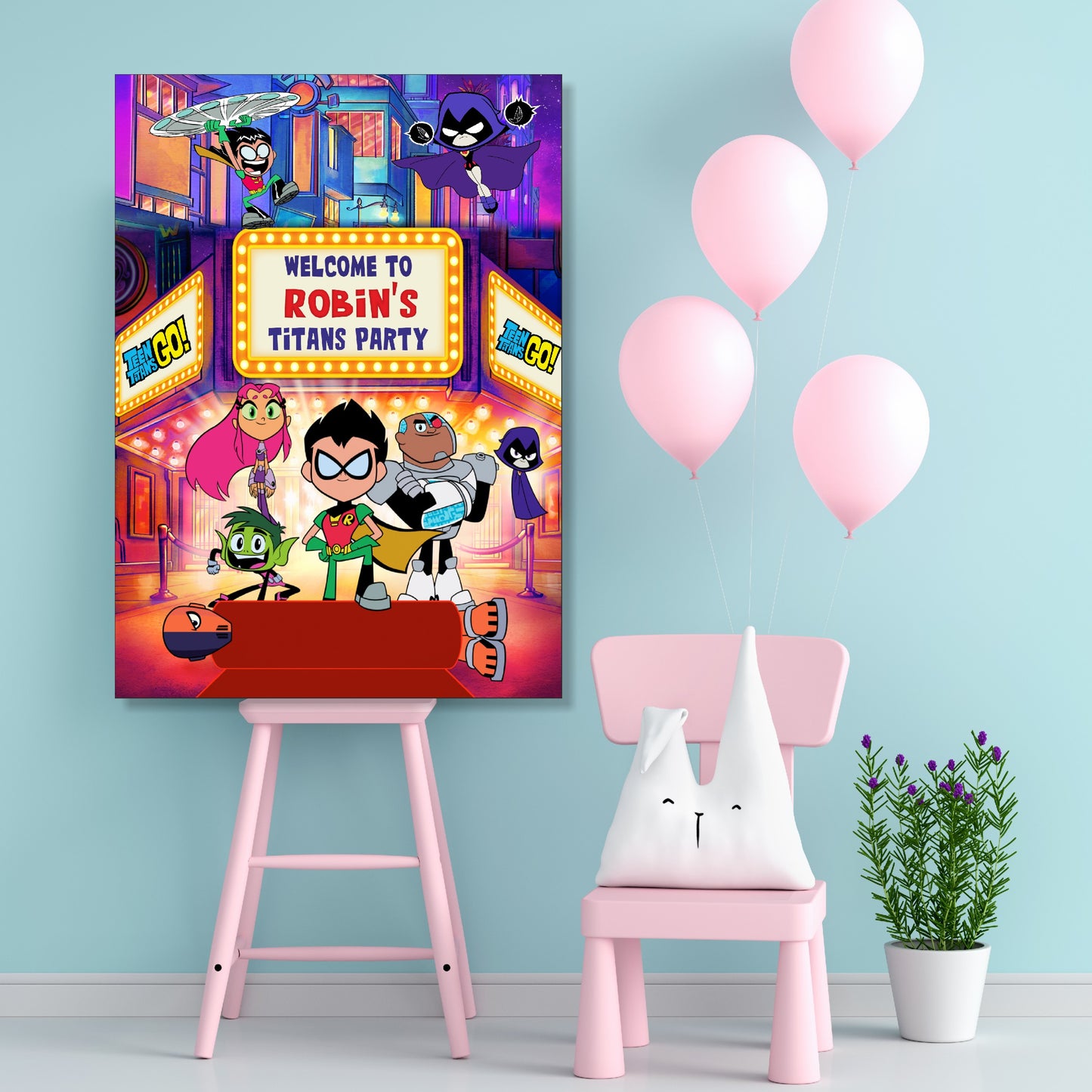 Teen Titans Theme Welcome Board