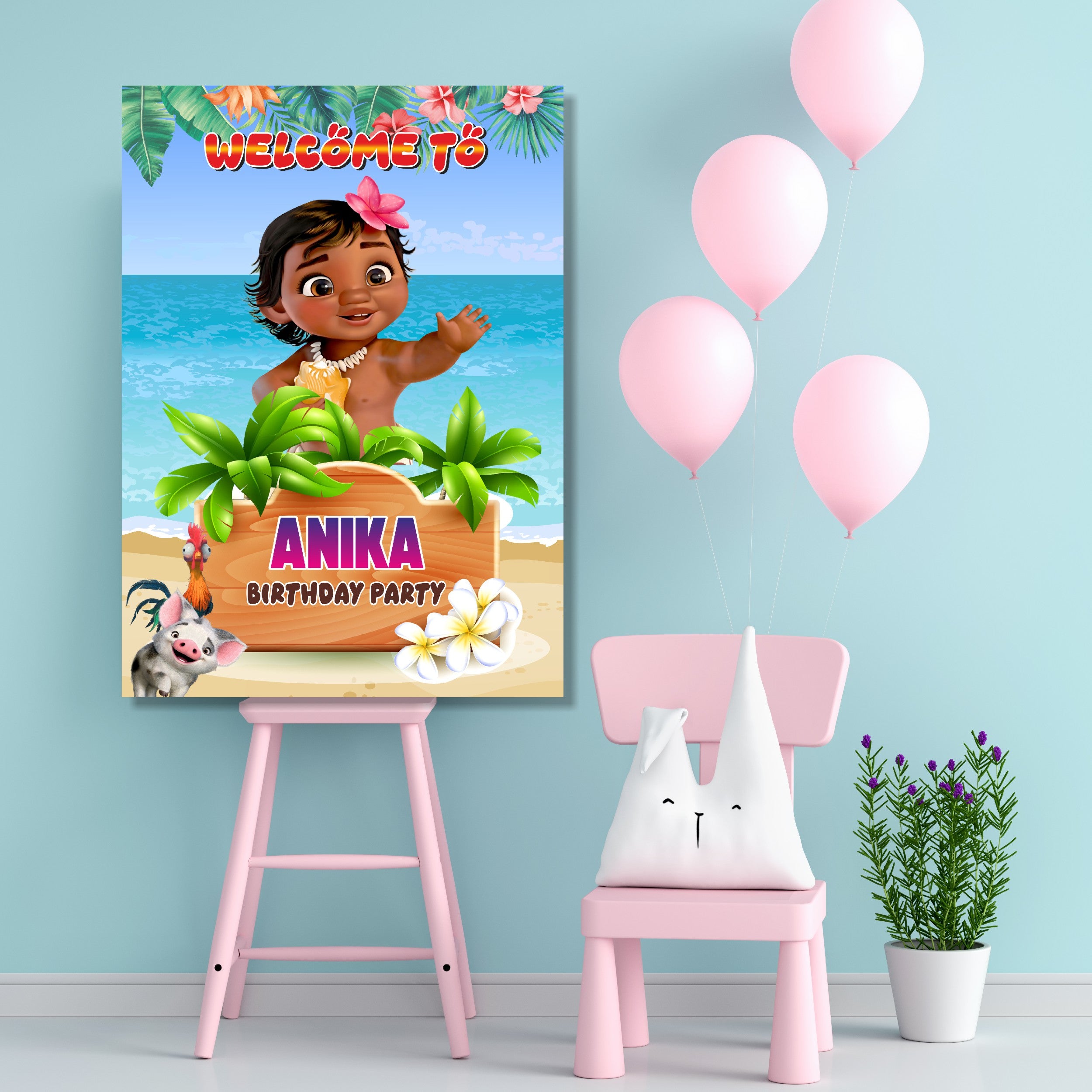 Moana Theme Personalized Welcome Board – BluParty